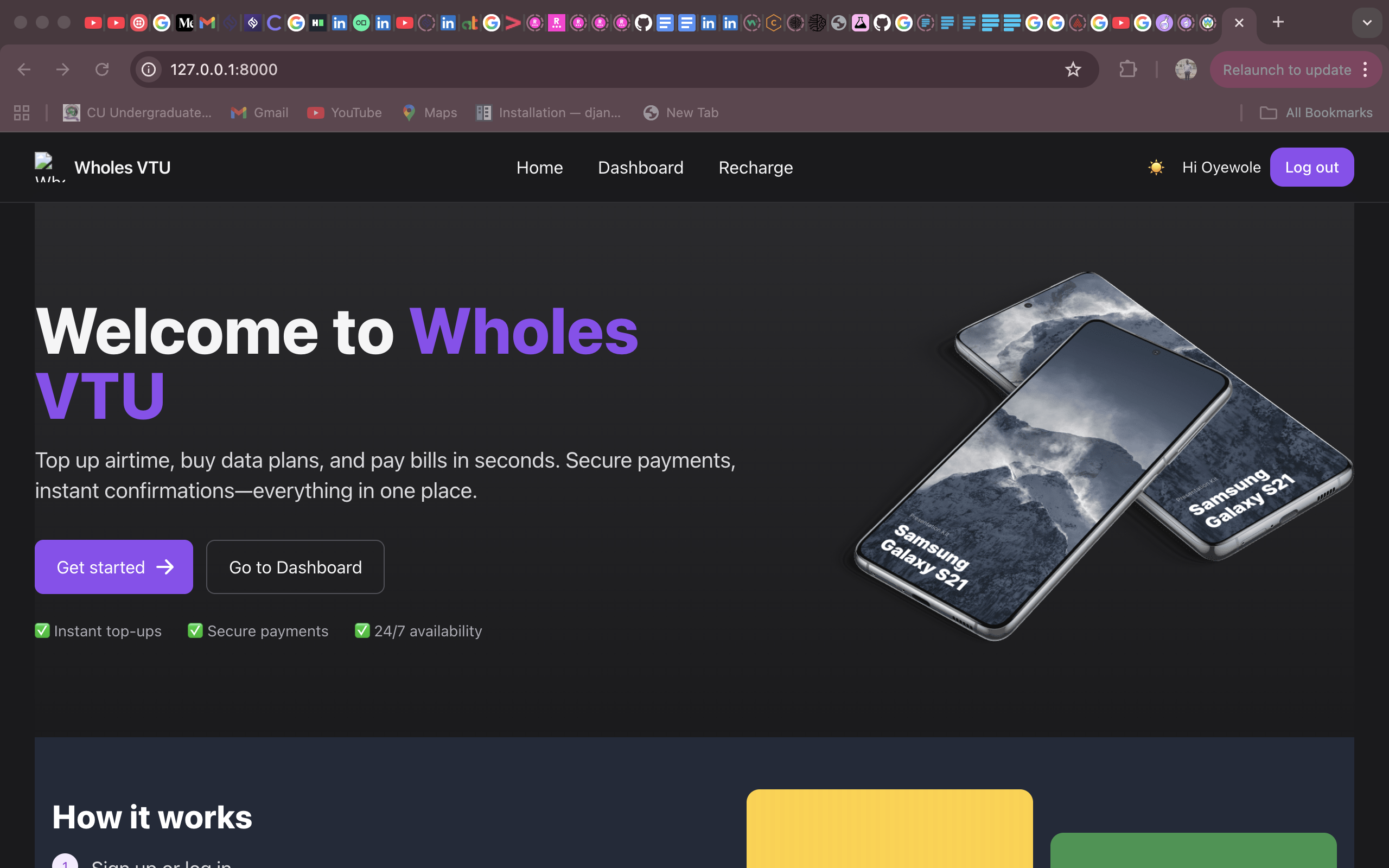 Virtual top up platform screenshot