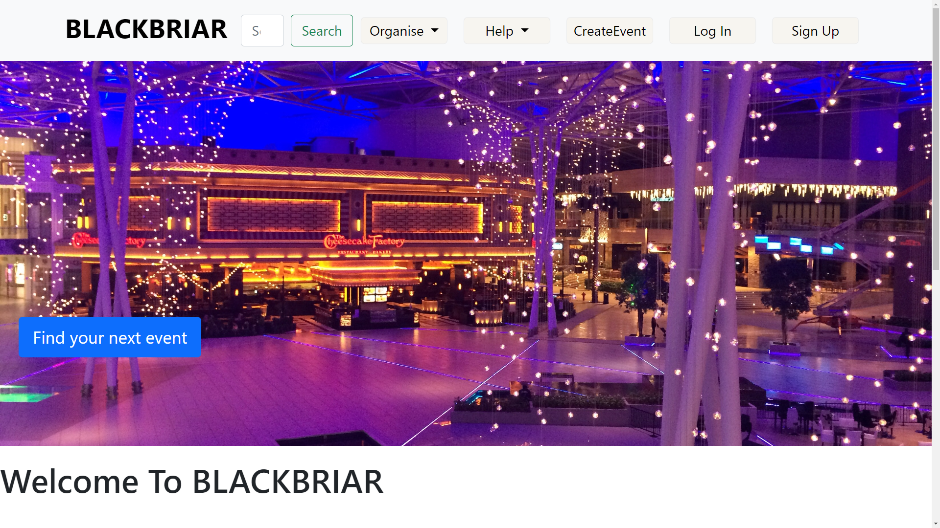 Eventbrite clone screenshot
