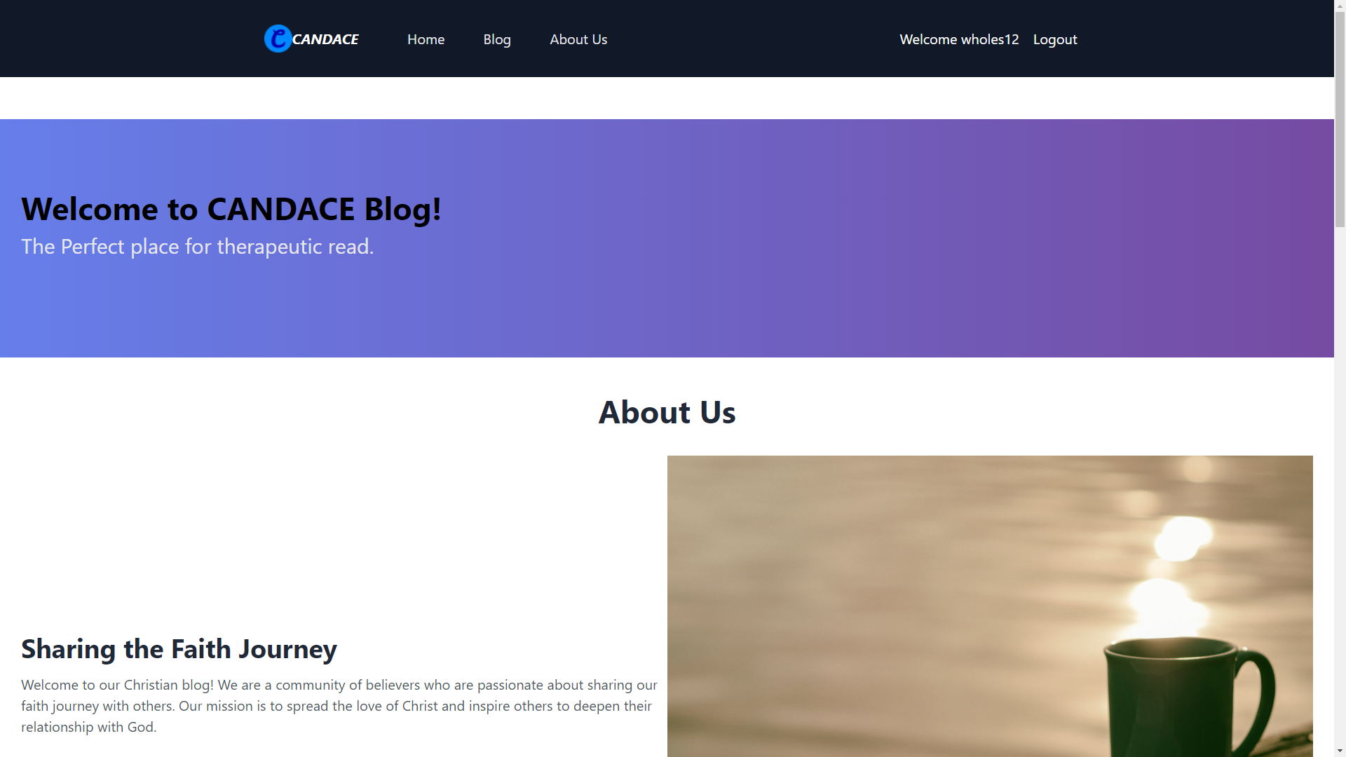 Blog project screenshot